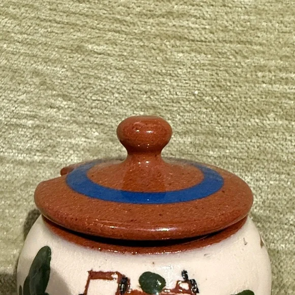Motto Ware or Cottage Ware Jam Jar / Miniature Sugar Bowl Torquay Devon England - Picture 7 of 11